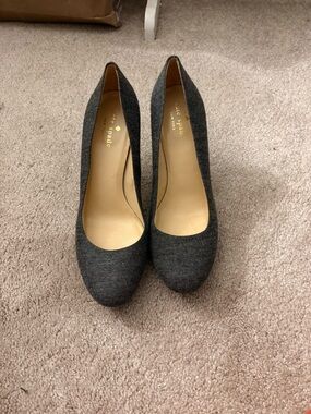 kate spade Charcoal Gray Wool Round-Toe Pumps